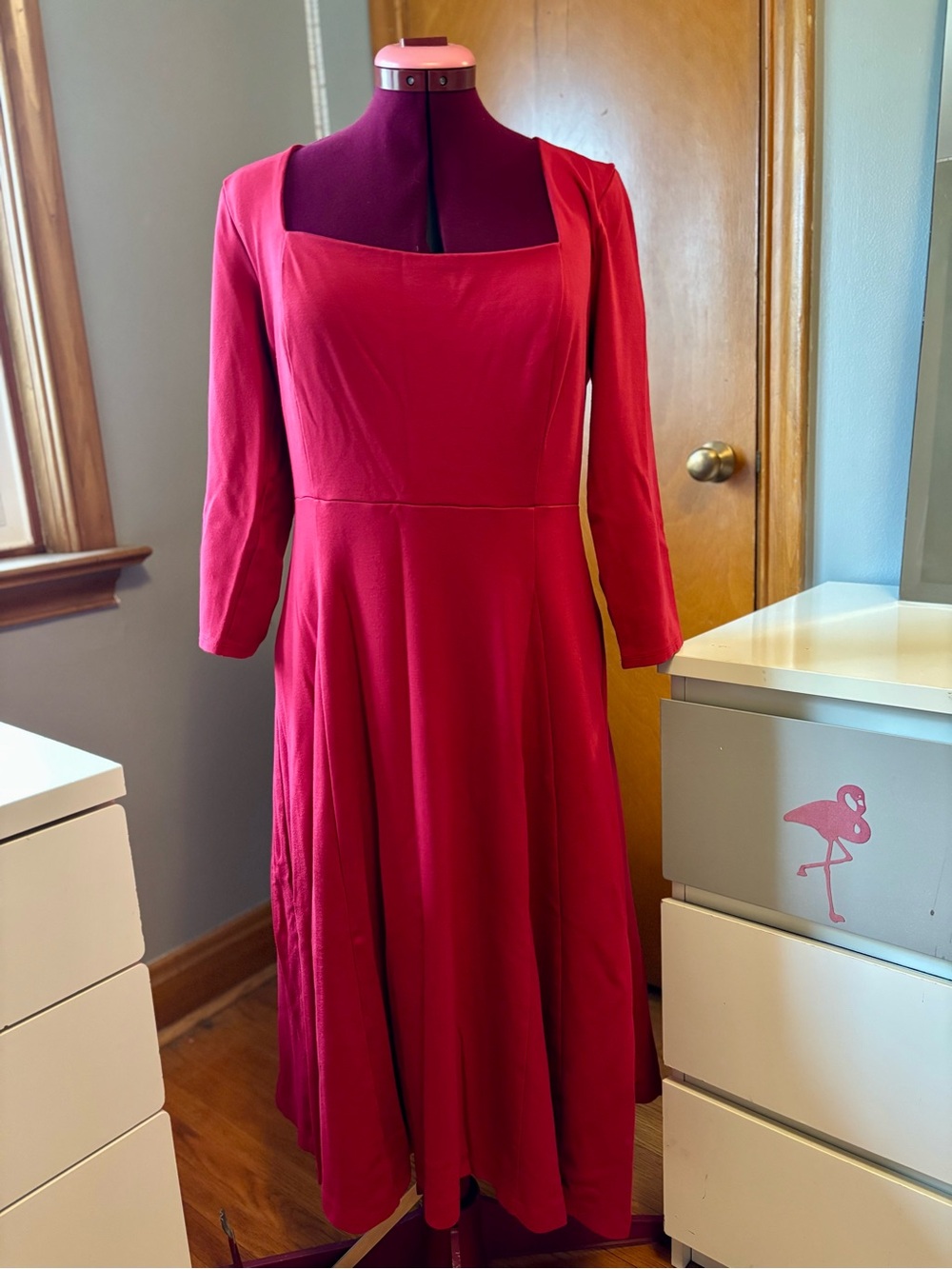 Maeve by Anthropologie red jersey dress